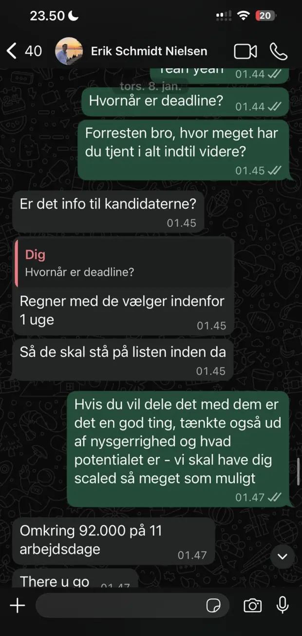 Besked om 92.000 kr. i kommission